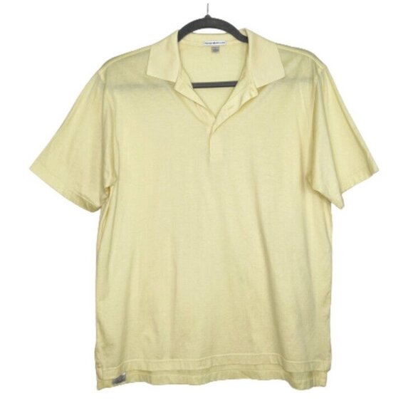 Peter Millar Polo Shirt Mens Size Large Yellow Golf Short Sleeves - Picture 1 of 7